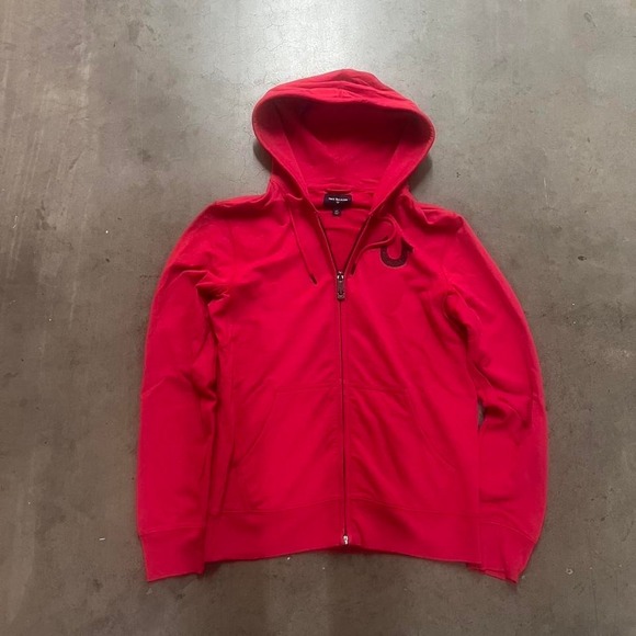 True religion‎ front and back logo cropped fit full zip hoodie - Picture 1 of 6